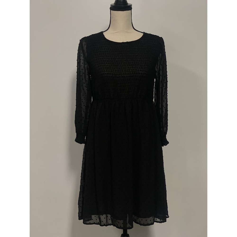 NWT LC Lauren Conrad Swiss Dot Fit & Flare Dress Black Size XS - Picture 2 of 6